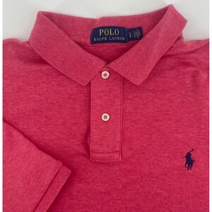 Polo Ralph Lauren Polo Men Lg Heathered Pink Short Sleeve Golf Preppy Classic